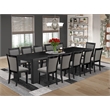 Pemberly Row 13-Piece Dining Room Set Wood in Black Finish