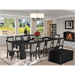 Pemberly Row 14-Piece Dining Set Wood in Black Finish