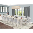 Pemberly Row 13-Piece Extendable Dining Set in Wood with White Finish