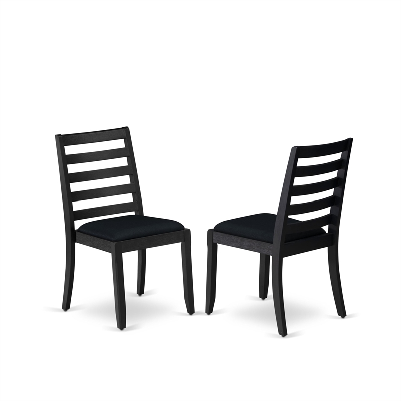 Pemberly Row 6-Piece Dining Table Set with Benches in Black Finish