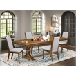 Pemberly Row 5-Pc Extendable Dining Table Set with Gray Upholstered Chairs