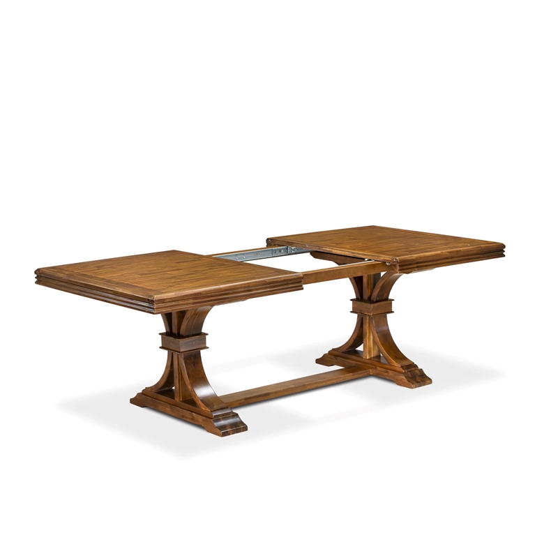 Pemberly Row 9-Piece Extendable Kitchen Table Set in Walnut