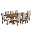Pemberly Row 9-Piece Extendable Kitchen Table Set in Walnut