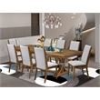 Pemberly Row 9-Piece Extendable Kitchen Table Set in Walnut