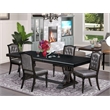 Pemberly Row 5-Piece Dining Set with Removable Leaf in Black Finish