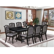Pemberly Row 9-Piece Modern Dining Set with Black Finish and PU Leather