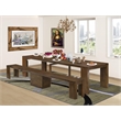Pemberly Row 2-Piece Expandable Dining Room Set Walnut Finish