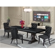 Pemberly Row 5-Piece Modern Dining Set in Sand Blasting Black