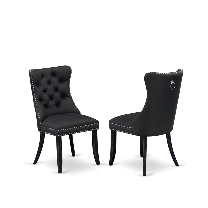 Pemberly Row 5-Piece Modern Dining Set in Sand Blasting Black