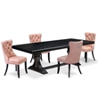 Pemberly Row 5-Piece Wood Dining Set with Removable Leaf in Black Finish