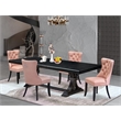 Pemberly Row 5-Piece Wood Dining Set with Removable Leaf in Black Finish
