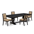 Pemberly Row 5-Piece Kitchen Dining Set in Black Finish with Modern Chairs
