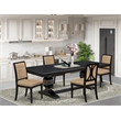 Pemberly Row 5-Piece Kitchen Dining Set in Black Finish with Modern Chairs