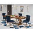 Pemberly Row 5-Piece Wooden Dining Set with Walnut Finish Table & Chairs