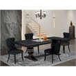 Pemberly Row 5-Piece Dining Set with Wood Table in Black Finish