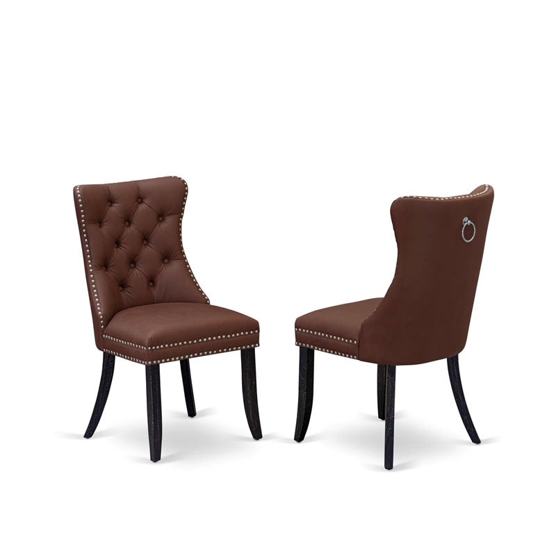 Pemberly Row 5-Piece Mid-Century Dining Set in Black Finish
