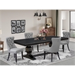 Pemberly Row 5-Piece Kitchen Dining Set in Black Finish