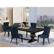Pemberly Row 5-Piece Dining Table Set in Black Finish