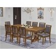 Pemberly Row 9-Piece Walnut Dining Table Set with PU Leather Chairs