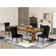 Pemberly Row 5-Piece Dining Set with Walnut Finish and Acacia Wood