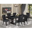 Pemberly Row 7-Piece Wood Dining Table Set in Black Finish