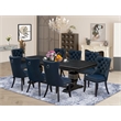 Pemberly Row 9-Piece Black Kitchen Table Set with Removable Table Leaf