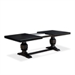 Pemberly Row 9-Piece Kitchen Table Set in Black Finish with Linen Chairs
