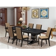 Pemberly Row 7-Piece Dining Table Set in Sand-Blasting Black Finish