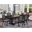 Pemberly Row 7-Piece Mid Century Dining Table Set Wood Black Finish