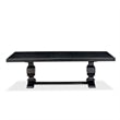 Pemberly Row 9-Piece Dining Set in Black Sand Blasting Finish & Blue Chairs
