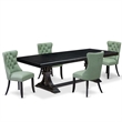 Pemberly Row 5-Piece Dining Set with Sand Blasting Black Finish