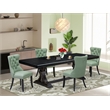 Pemberly Row 5-Piece Dining Set with Sand Blasting Black Finish