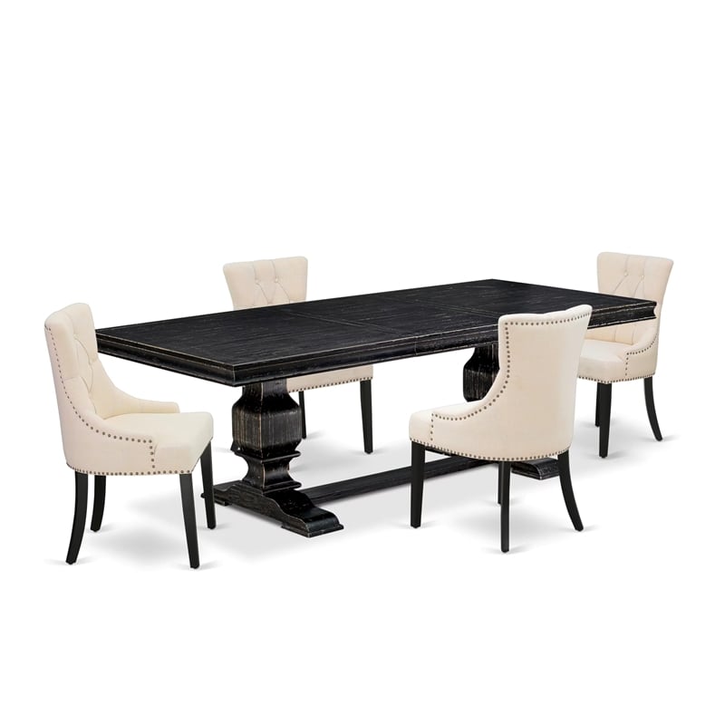 Pemberly Row 7-Piece Acacia Dining Set with Double Pedestal Table