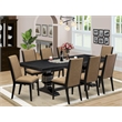 Pemberly Row 9-Piece Kitchen Table Set in Black Finish