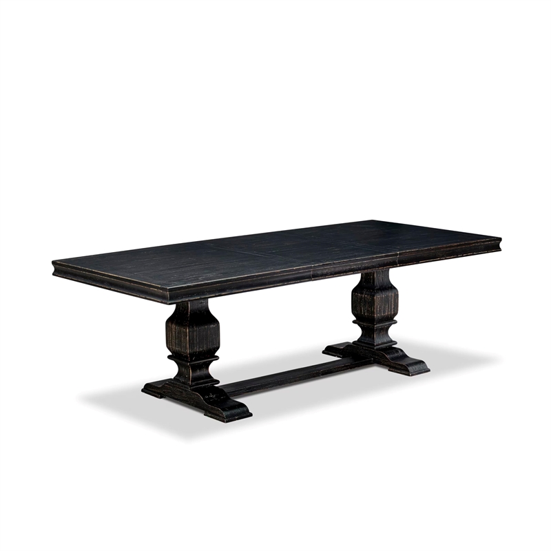 Pemberly Row 9-Piece Kitchen Table Set in Black Finish