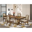 Pemberly Row 5-Piece Dining Room Set in Walnut Finish with PU Leather