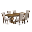 Pemberly Row 7-Piece Modern Dining Set with Acacia Wood & Walnut Finish
