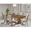 Pemberly Row 7-Piece Modern Dining Set with Acacia Wood & Walnut Finish