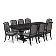 Pemberly Row 9-Piece Black Dining Table Set with PU Leather Chairs