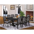 Pemberly Row 9-Piece Black Dining Table Set with PU Leather Chairs