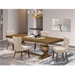 Pemberly Row 5-Piece Walnut Mid-Century Dining Set with Linen Fabric Chairs