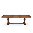 Pemberly Row 5-Piece Walnut Mid-Century Dining Set with Linen Fabric Chairs