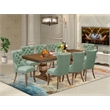 Pemberly Row 9-Piece Dining Room Set with Walnut Finish and Faux Leather