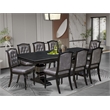 Pemberly Row 9-Piece Dining Table Set in Black Acacia Wood