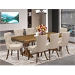Pemberly Row 9-Piece Dining Set with Acacia Wood and Walnut Finish