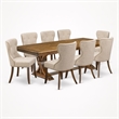 Pemberly Row 9-Piece Dining Set with Acacia Wood and Walnut Finish