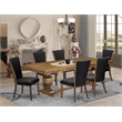 Pemberly Row 7-Piece Dining Set with Acacia Wood in Walnut Finish