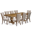 Pemberly Row 9-Piece Dining Table Set with Acacia Wood in Walnut Finish