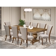 Pemberly Row 9-Piece Dining Table Set with Acacia Wood in Walnut Finish