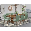 Pemberly Row 9-Piece Kitchen Table Set in Antique Walnut Finish